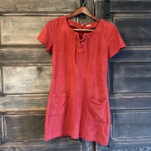 Holliser, size large faux suede dress
